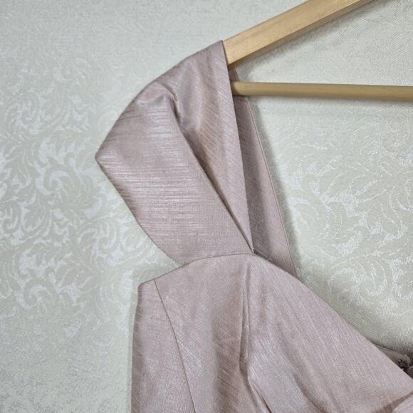 Alfred Sung Dress sz 14 Pearl Pink D574 Cocktail Bridesmaid Shimmer Sample Dress - Picture 3 of 16